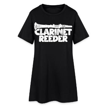 Clarinette à embouchure - Robe T-shirt Femme - noir - Devant