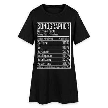 Ultrasound Tech Sonographer Radiology Nutrition - Women’s T-Shirt Dress - black - Front