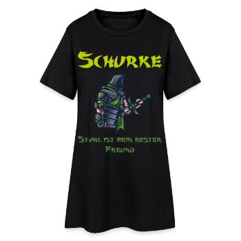 Stahl trifft auf Schatten | Das Schurken-Design - Frauen T-Shirt-Kleid - Schwarz - Vorne