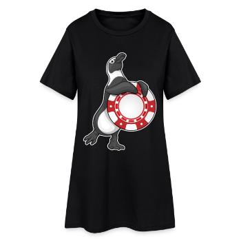 Penguin Poker Jetons de poker - Robe T-shirt Femme - noir - Devant