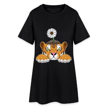 Tiger Daisies - Women’s T-Shirt Dress - black - Front
