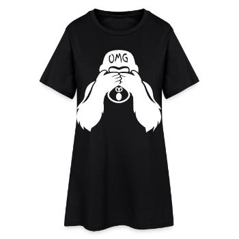 Witziger Gorilla OMG Affe - Frauen T-Shirt-Kleid - Schwarz - Vorne