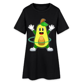 Gymnastique d’entraînement avec cerceau de fitness Avocado - Robe T-shirt Femme - noir - Devant