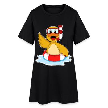 Natation de canards Ring Été - Robe T-shirt Femme - noir - Devant