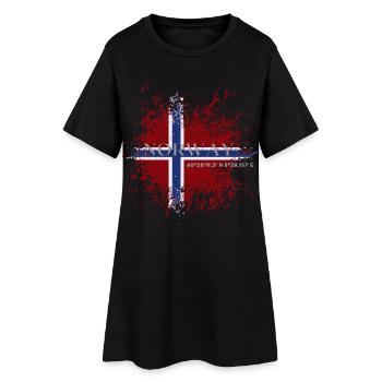 Drapeau de la Norvège grunge - Robe T-shirt Femme - noir - Devant