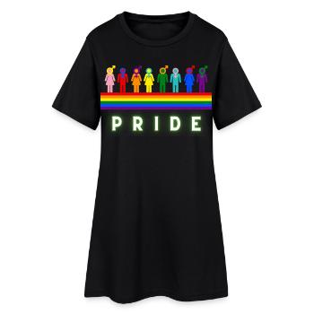 Pride Regenbogen LGBTQ Vielfalt Design - Frauen T-Shirt-Kleid - Schwarz - Vorne