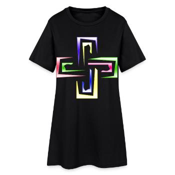 Neon Prism Frames abstraktes Logo - Frauen T-Shirt-Kleid - Schwarz - Vorne