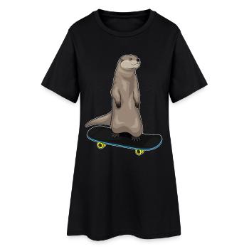 Planche à roulettes Otter Skater - Robe T-shirt Femme - noir - Devant