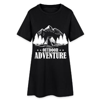 Camping d’aventure en plein air – Tente de montagne - Robe T-shirt Femme - noir - Devant
