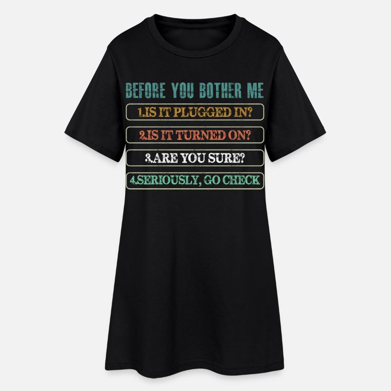 Information Technology Tech Technical Support - Women’s T-Shirt Dress - black