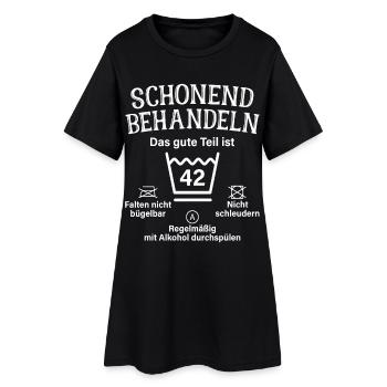 42. Geburtstag Schonend Behandeln 42 Teil Ist 42 - Frauen T-Shirt-Kleid - Schwarz - Vorne