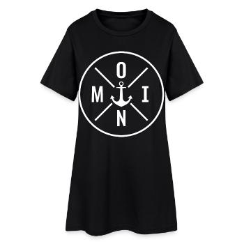 Moin  - Frauen T-Shirt-Kleid - Schwarz - Vorne