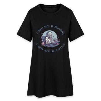 Ich bin kein Zombie, ich bin Gamer - Frauen T-Shirt-Kleid - Schwarz - Vorne