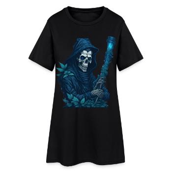 Faucheuse avec pipe d’herbe - Robe T-shirt Femme - noir - Devant