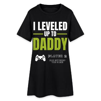 Level Up Daddy Gaming Shirt - Frauen T-Shirt-Kleid - Schwarz - Vorne