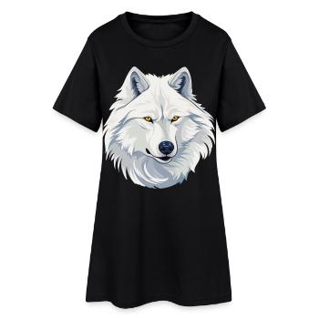 Loup Blanc - Robe T-shirt Femme - noir - Devant