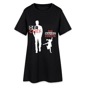 Vater Tochter Partnerlook Vatertag Papa Tochter - Frauen T-Shirt-Kleid - Schwarz - Vorne