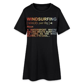 Signification de la planche à voile - Robe T-shirt Femme - noir - Devant