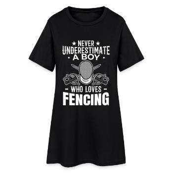 Unterschätz nie einen Fechter Jungen - Frauen T-Shirt-Kleid - Schwarz - Vorne