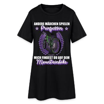 Mountainbike Fahrrad Berg MTB Downhill Radsport - Frauen T-Shirt-Kleid - Schwarz - Vorne