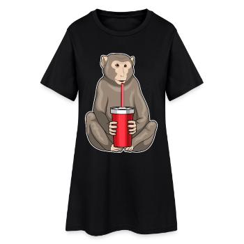 Monkey Mug à emporter - Robe T-shirt Femme - noir - Devant