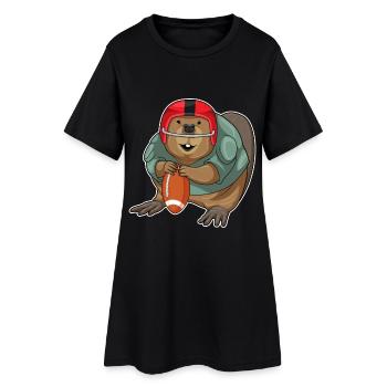 Sports de football américain des Beavers - Robe T-shirt Femme - noir - Devant