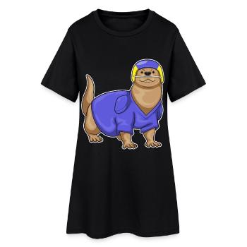 Football américain Otter - Robe T-shirt Femme - noir - Devant