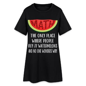 Mathématiques et pastèques amusants - Robe T-shirt Femme - noir - Devant
