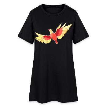 Oiseau planant dans le ciel - Robe T-shirt Femme - noir - Devant