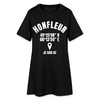 Honfleur, Normandie, côte fleurie - Robe T-shirt Femme - noir - Devant