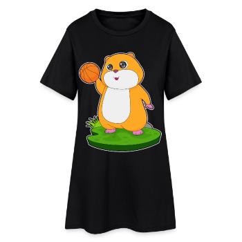 Hamster Basketteur Basketteur - Robe T-shirt Femme - noir - Devant