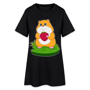 Hamster Fraise - Robe T-shirt Femme - noir - Devant