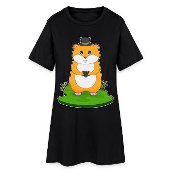 Hamster Photographe Appareil photo - Robe T-shirt Femme - noir - Devant