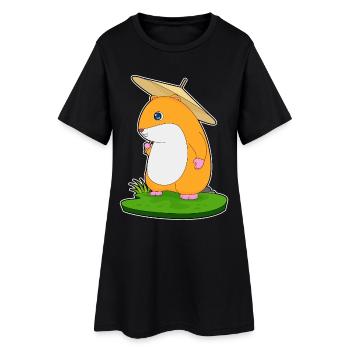 Parapluie Hamster - Robe T-shirt Femme - noir - Devant