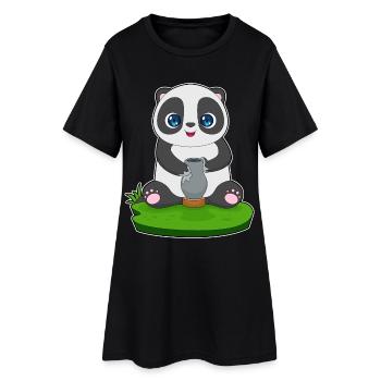 Artisan panda artisan de vases - Robe T-shirt Femme - noir - Devant