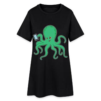 Octopus Smartphone - Robe T-shirt Femme - noir - Devant