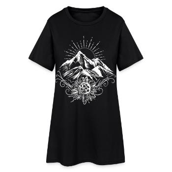 Randonnée Montagnes Edelweiss - Robe T-shirt Femme - noir - Devant