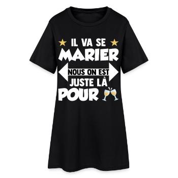 Humour EVG Cadeau Futur Marié Garçon Mariage Team - Robe T-shirt Femme - noir - Devant