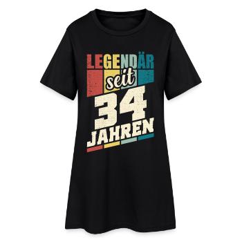 34. Geburtstag Legendär Seit 34 Jahren Legende 34 - Frauen T-Shirt-Kleid - Schwarz - Vorne