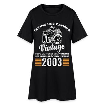 Caméra vintage 2003 cadeau anniversaire humour - Robe T-shirt Femme - noir - Devant