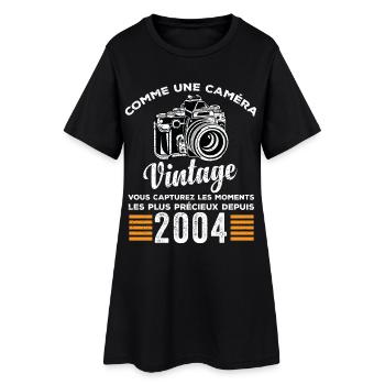 Caméra vintage 2004 cadeau anniversaire humour - Robe T-shirt Femme - noir - Devant
