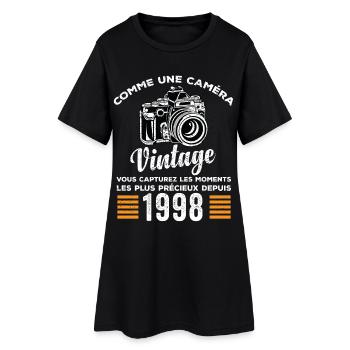Caméra vintage 1998 cadeau anniversaire humour - Robe T-shirt Femme - noir - Devant