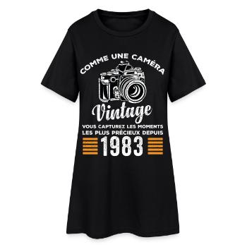 Caméra vintage 1983 cadeau anniversaire humour - Robe T-shirt Femme - noir - Devant