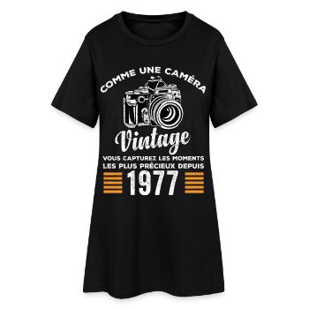 Caméra vintage 1977 cadeau anniversaire humour - Robe T-shirt Femme - noir - Devant