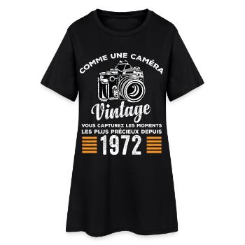 Caméra vintage 1972 cadeau anniversaire humour - Robe T-shirt Femme - noir - Devant