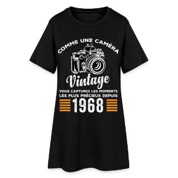 Caméra vintage 1968 cadeau anniversaire humour - Robe T-shirt Femme - noir - Devant