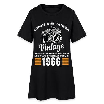 Caméra vintage 1966 cadeau anniversaire humour - Robe T-shirt Femme - noir - Devant