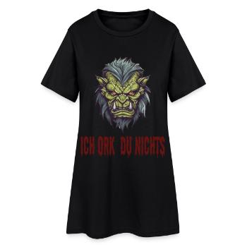 Ork Design - Frauen T-Shirt-Kleid - Schwarz - Vorne
