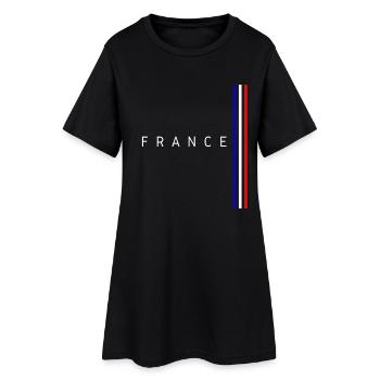 Design minimaliste du drapeau de la France - Robe T-shirt Femme - noir - Devant