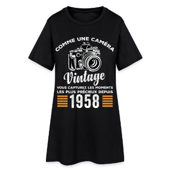 Caméra vintage 1958 cadeau anniversaire humour - Robe T-shirt Femme - noir - Devant